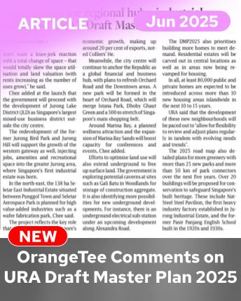 OrangeTee Comments on URA Draft Master Plan 2025